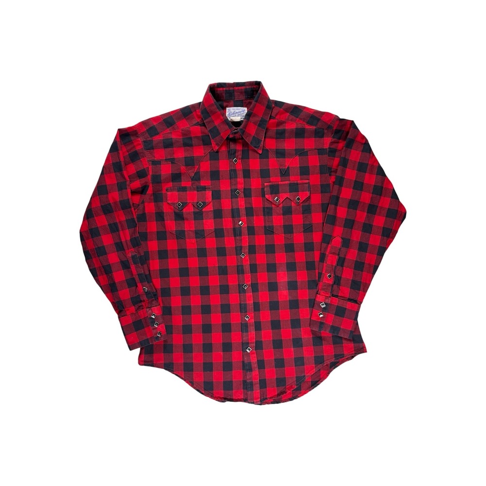 Vintage Y2K Rockmount Ranch Wear Western Shirt Mens M Red Plaid Diamond Snap